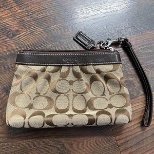Coach signature print wristlet